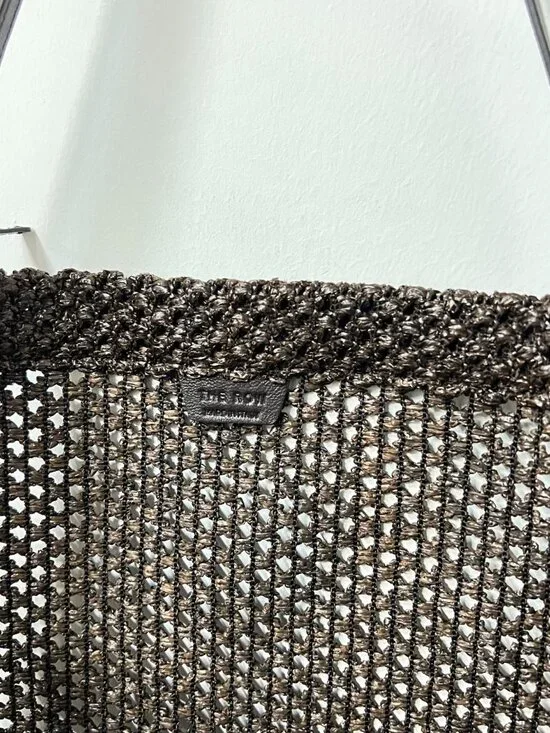 The Row Barn geometric nylon tote with leather handles, black - Picture 8 of 12